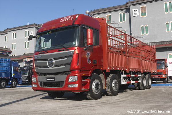 福田 欧曼GTL 重卡 340马力 8X4 仓栅载货车(BJ5319CCY-1)外观图（5/7）