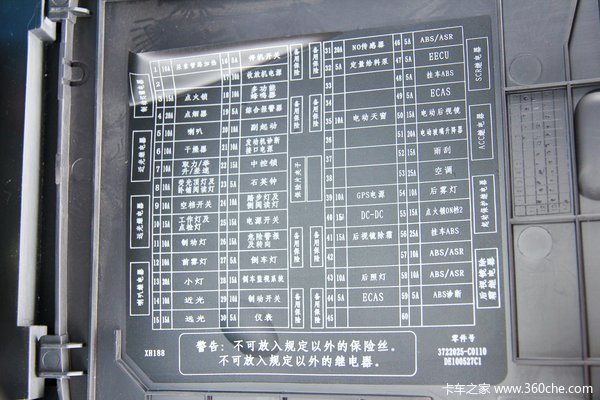 东风 天龙重卡 245马力 6X2 载货车(DFL1253AX1A)底盘驾驶室图（34/51）