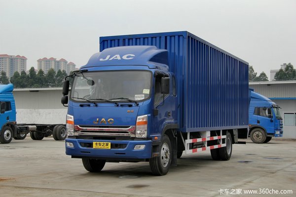 江淮 帅铃威司达W570 160马力 4X2 7.6米排半厢式载货车(核载版)