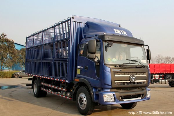 福田 瑞沃中卡 168马力 4X2 6.7米仓栅式载货车(BJ5165CCY-10)外观图