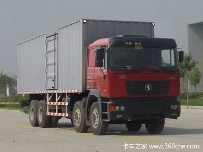 陕汽 德龙F2000重卡 375马力 8X4 厢式载货车(标准版)(SX5265XXYNT456)外观图